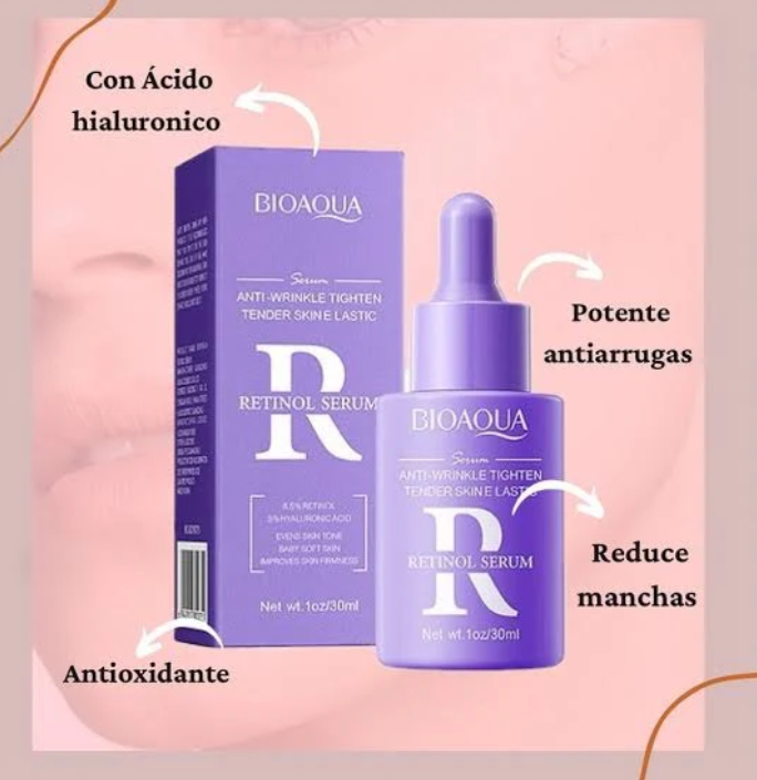 Sérum Facial Antiarrugas BIOAQUA – Retinol + Ácido Hialurónico
